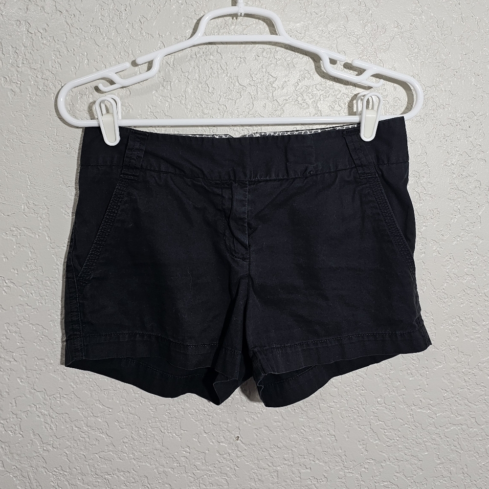 J. Crew Weathered Black Cotton Chino Shorts